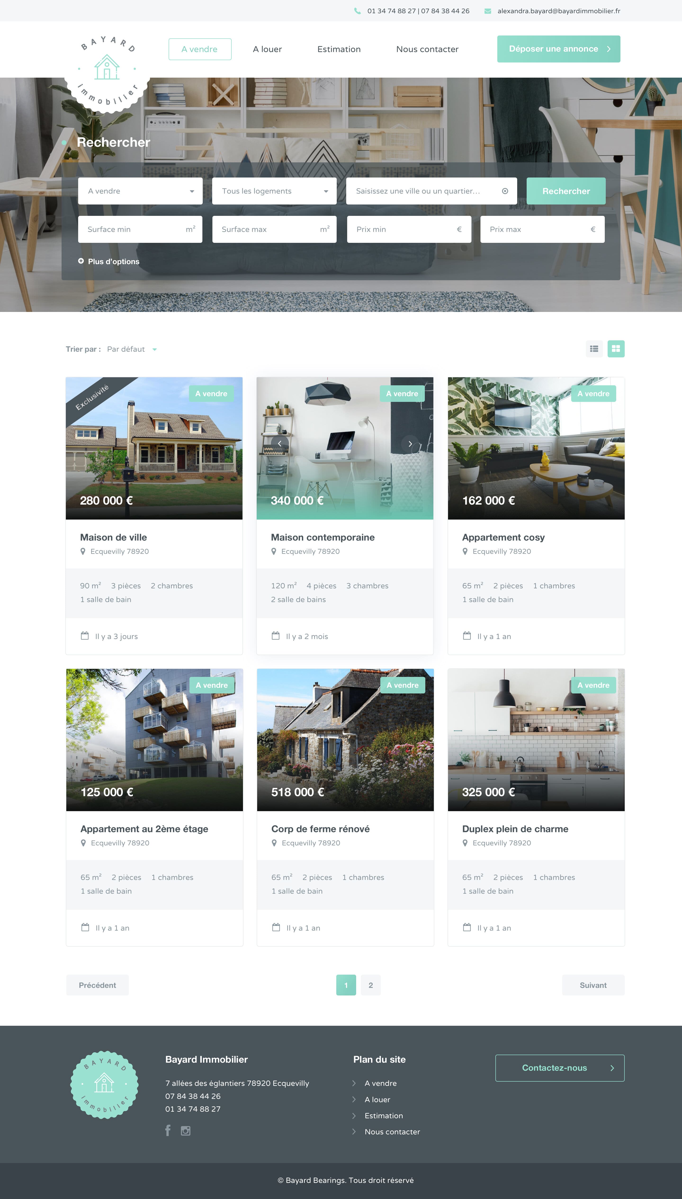 Page de ventes Bayard Immobilier - Laura Savow