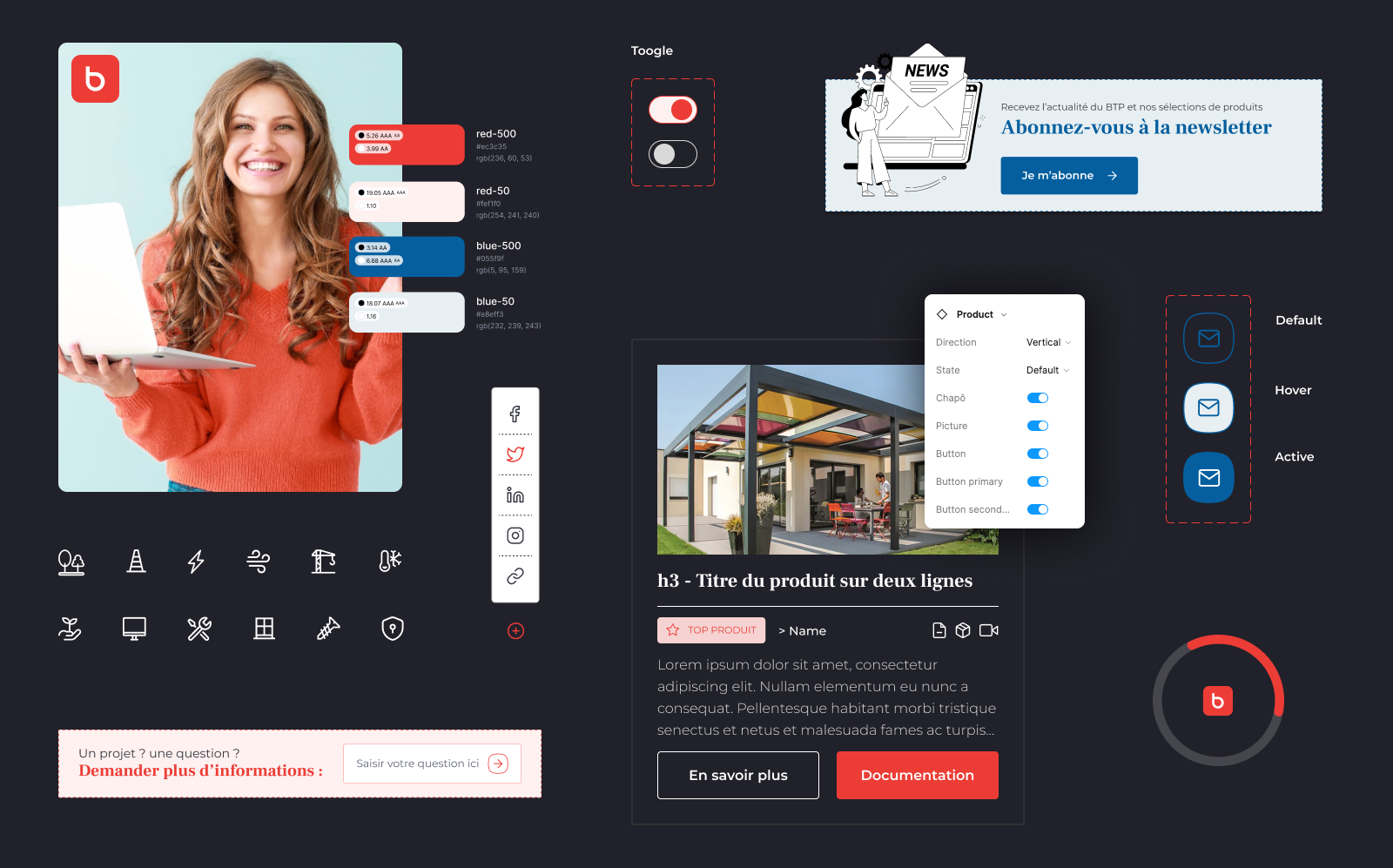 Composents et variants du design system - Laura Savow