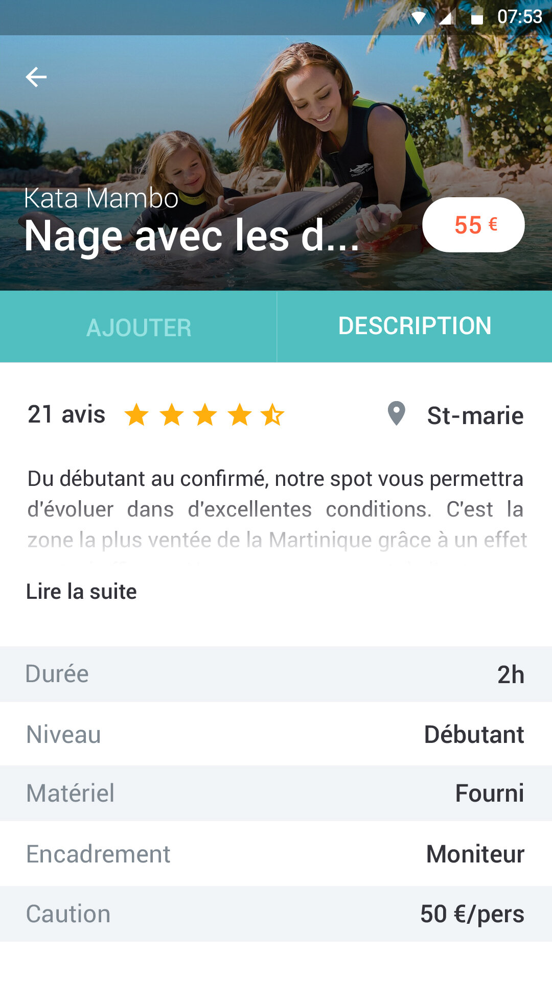 Page activité de l'Application mobile - Laura Savow