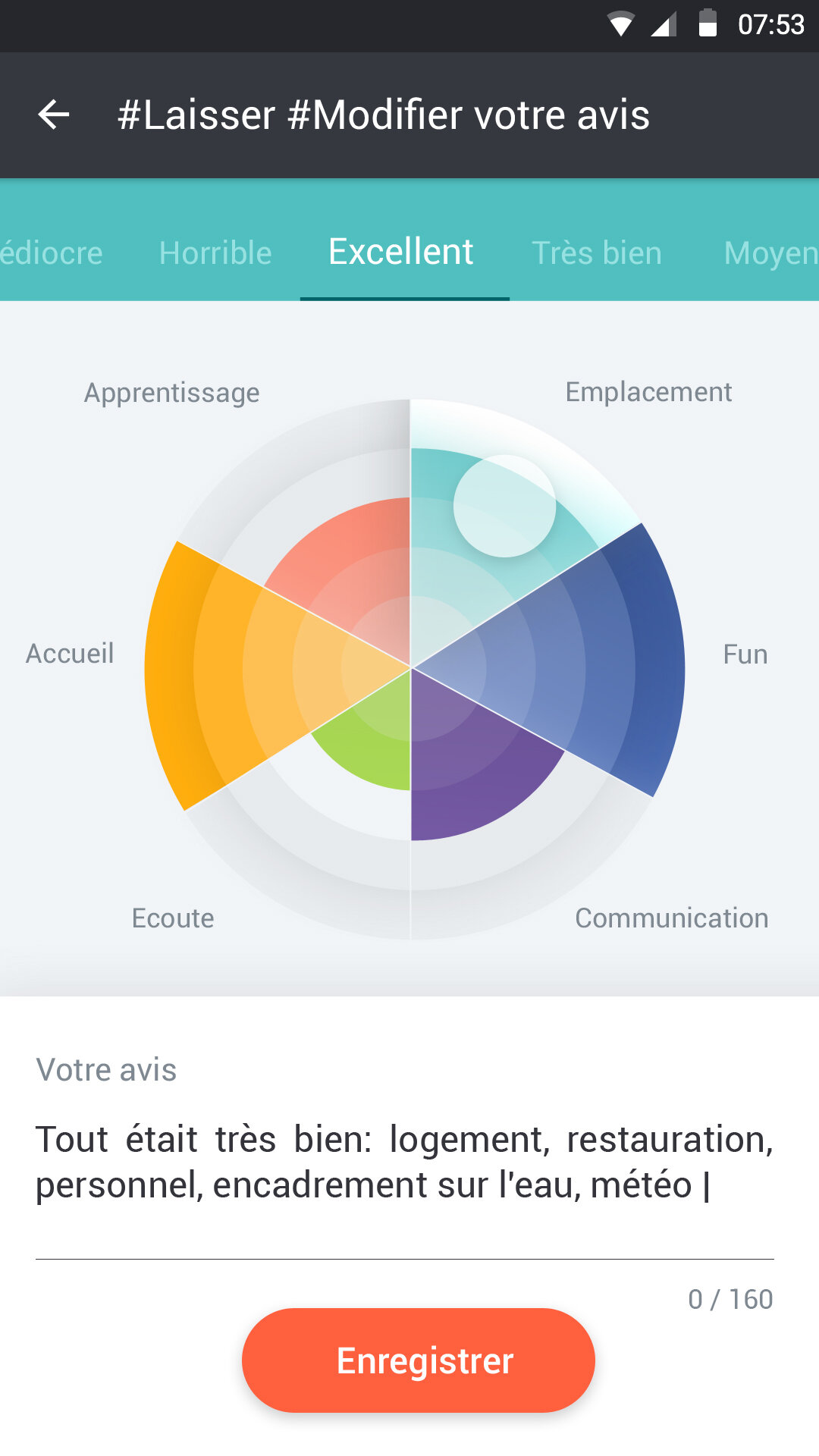 Page avis de l'Application mobile - Laura Savow