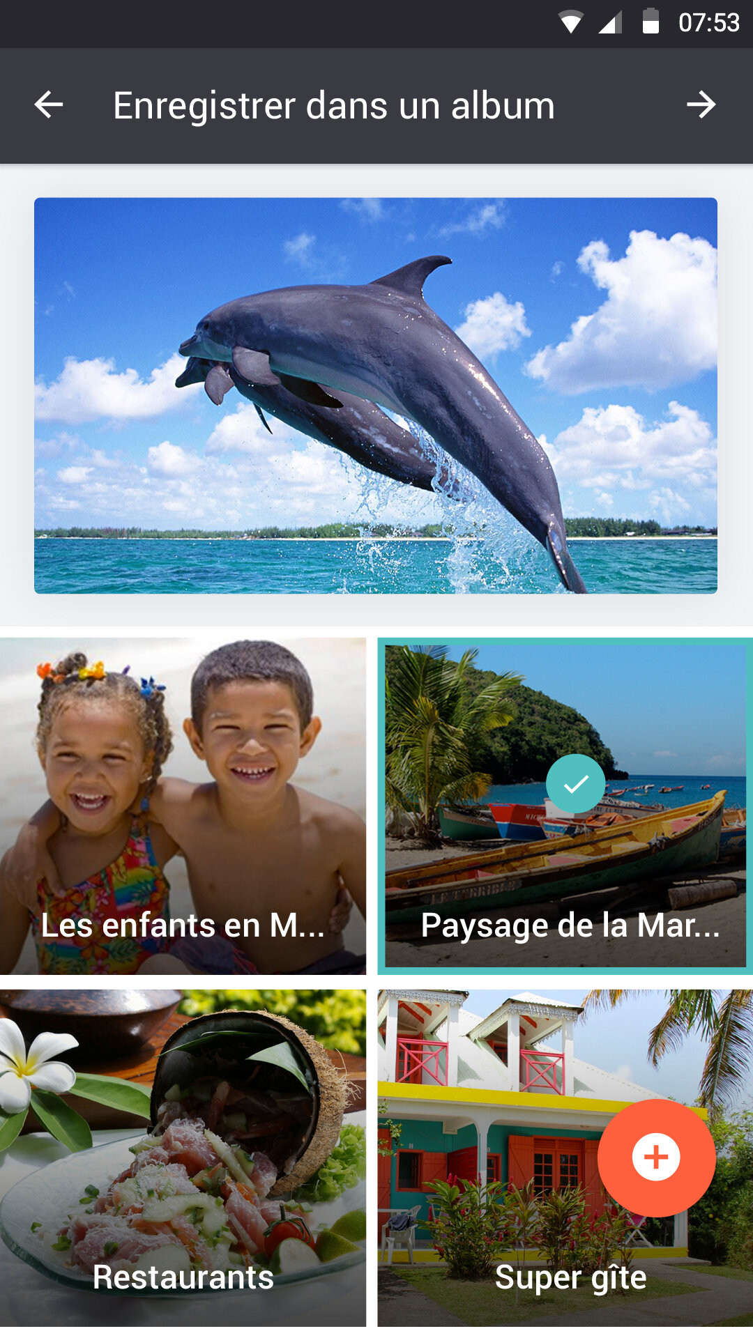 Page Album photo de l'Application mobile - Laura Savow