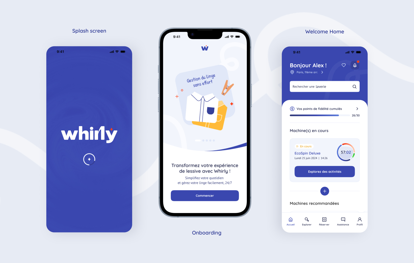 Parcours Onboarding Whirly - Laura Savow UX/UI designer