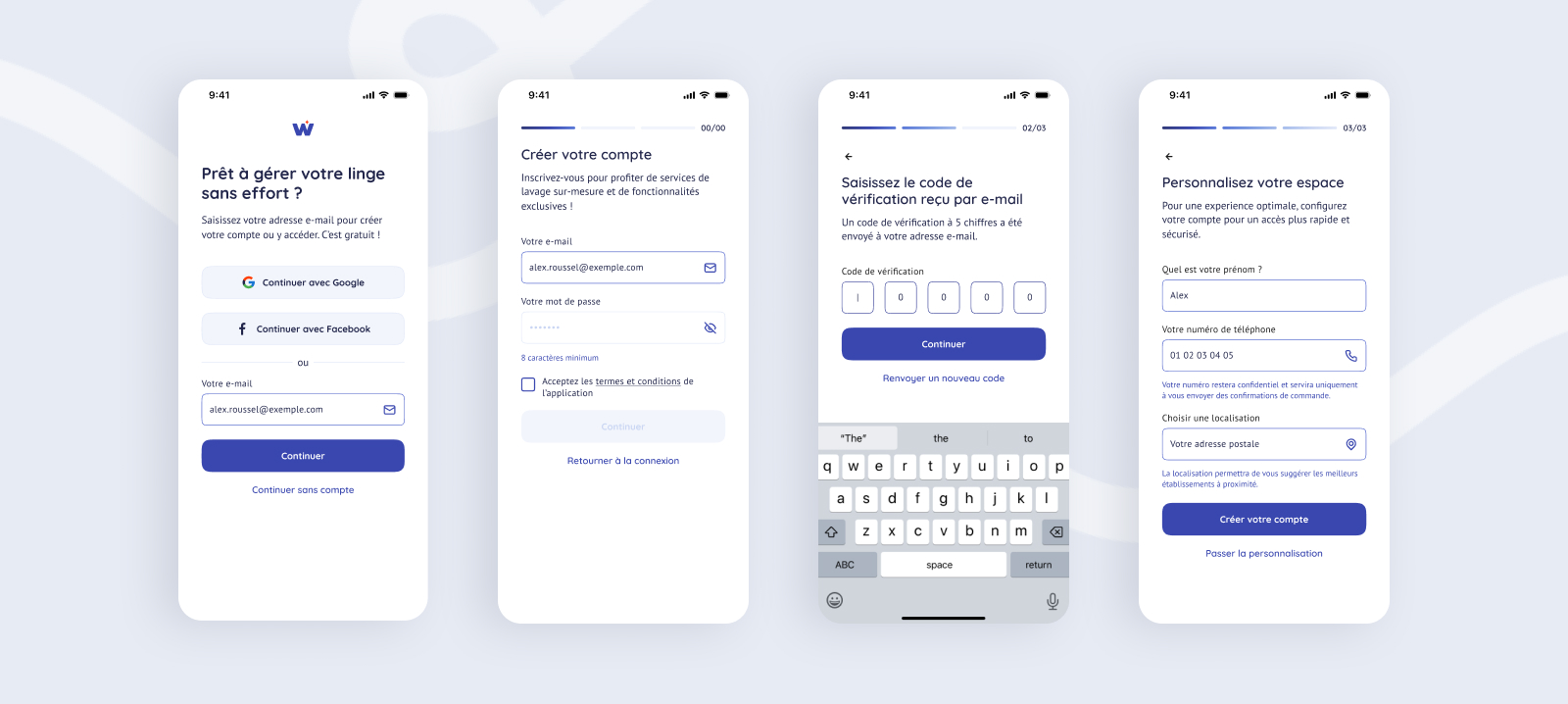Parcours Onboarding Whirly - Laura Savow UX/UI designer