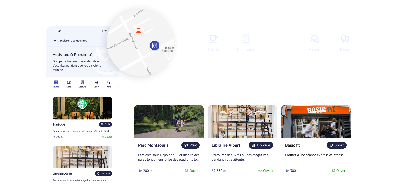 Parcours trouver une activité Whirly - Laura Savow UX/UI designer